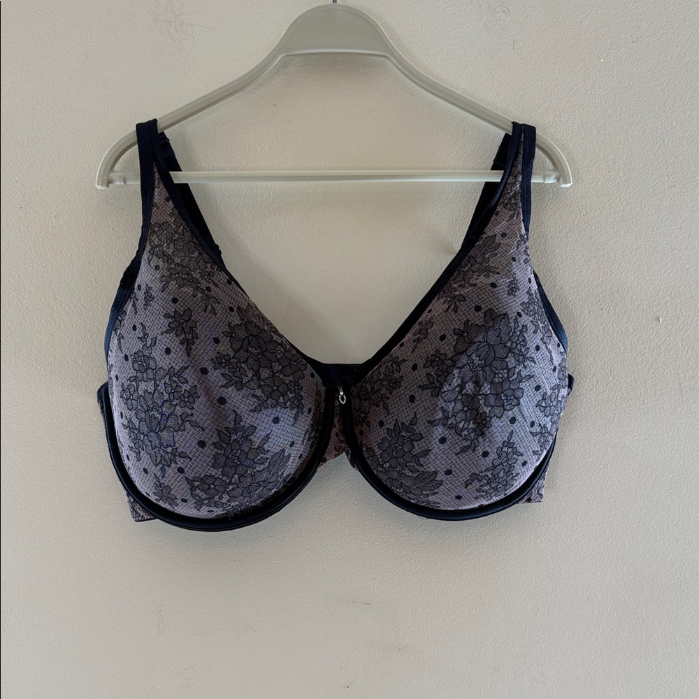 Curvy Couture Midnight Floral Lace Bra Sz 40H‎